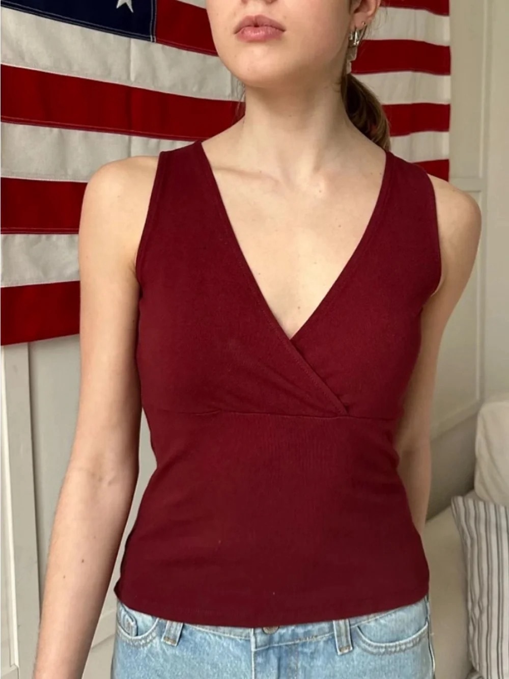Brandy Melville Halle Burgundy tank top